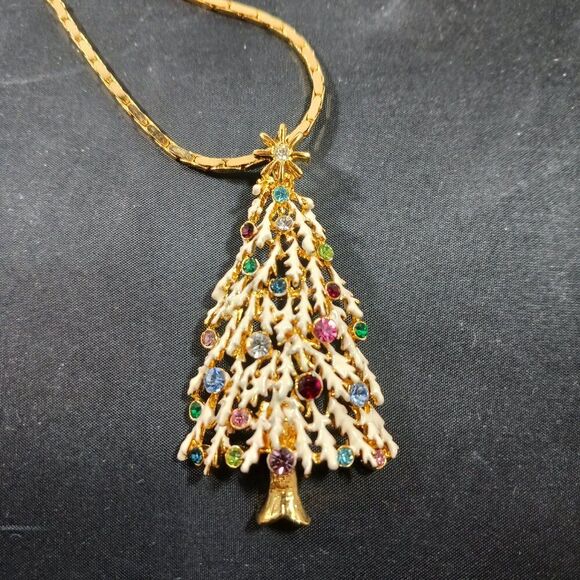 Vintage 70's Costume Jewelry Gold Tone Chain Pedant Necklace - Picture 10 of 10